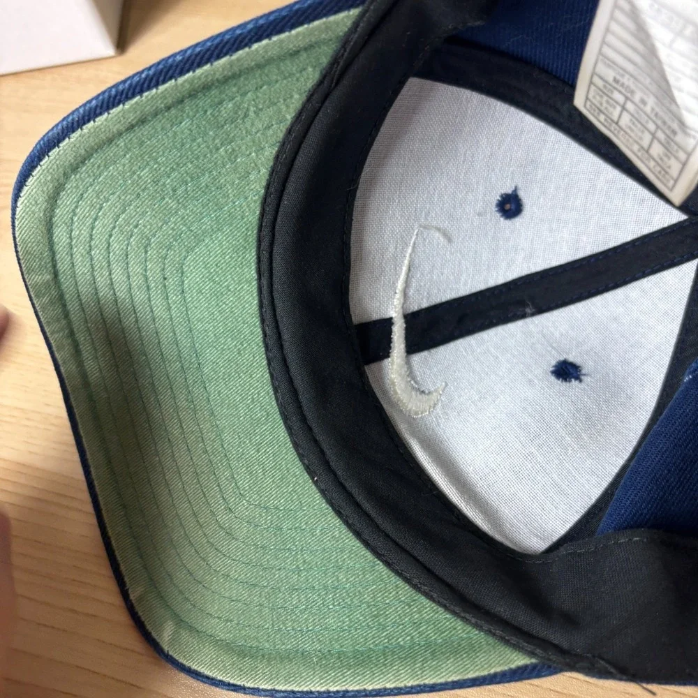 Vintage Nike Hat Cap Snap Back Blue Swoosh Logo Adjustable